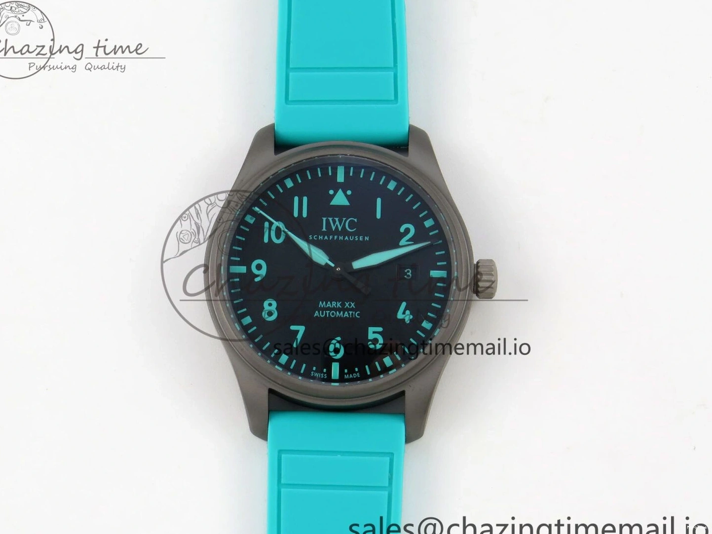 MIROTIME 0419 Pilot Mark XX BLSF 1:1 Best Edition Black Blue Dial on Blue Rubber Strap MIYOTA Sleek 6989